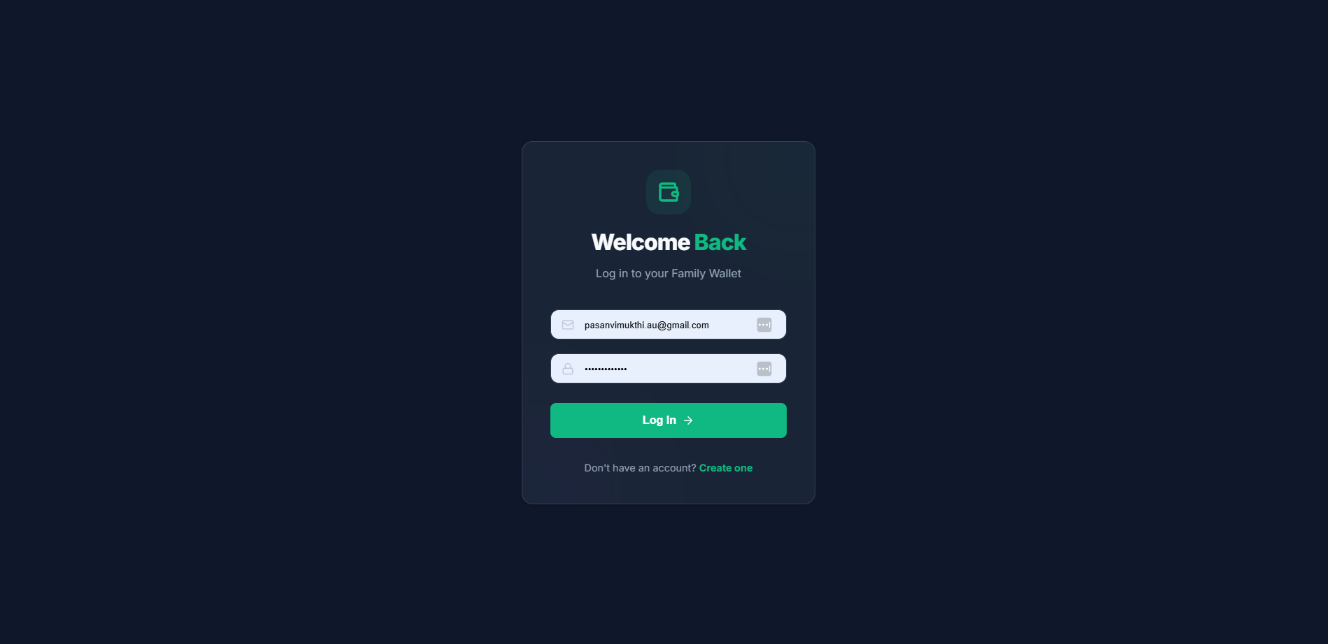 Family Wallet login