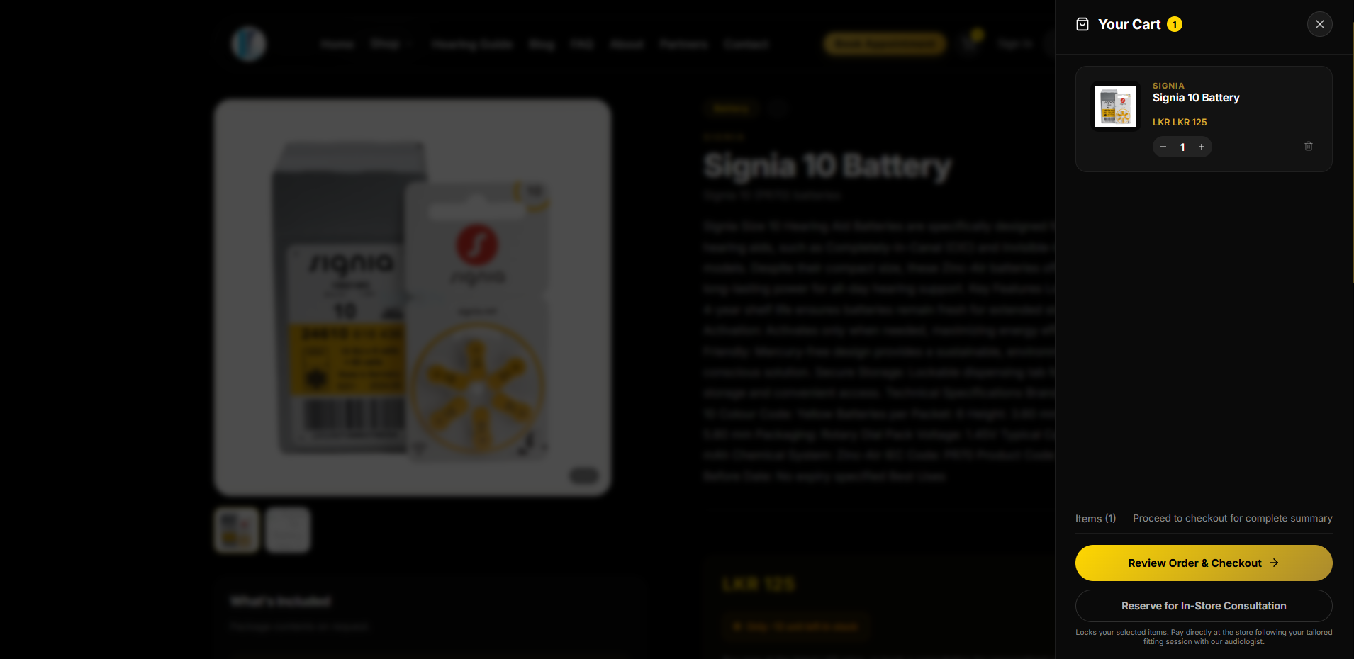 product detail with cart