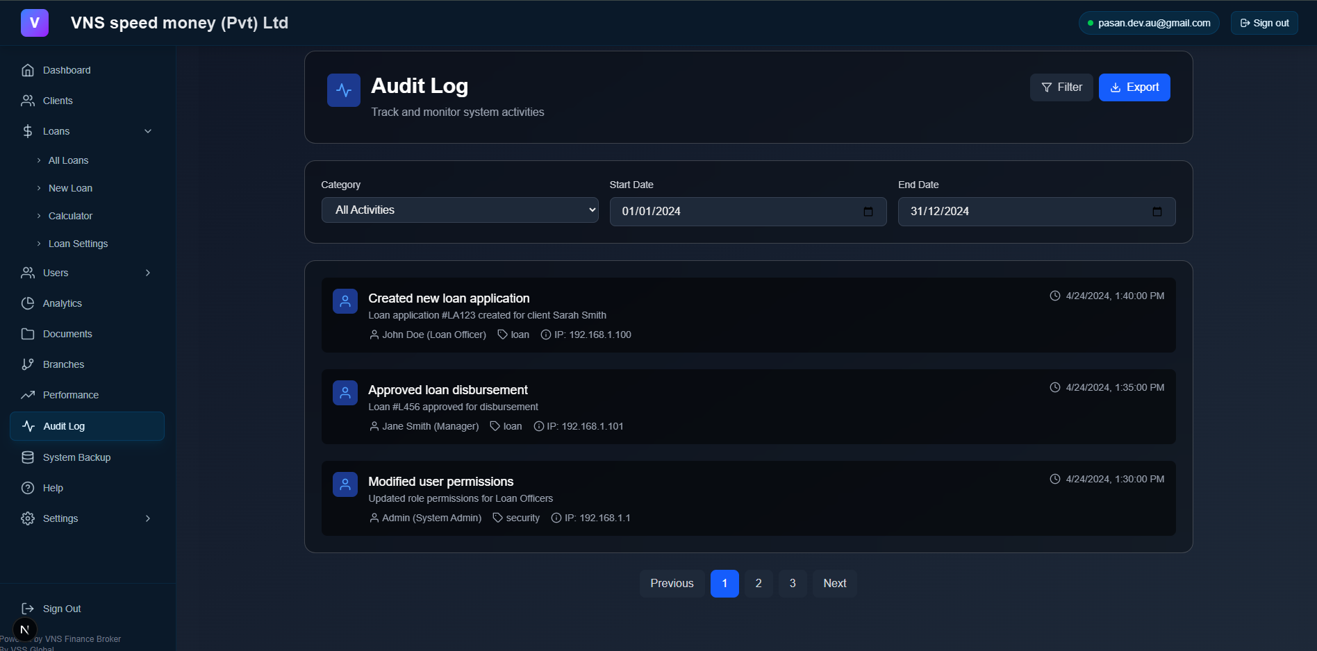 Audit Log
