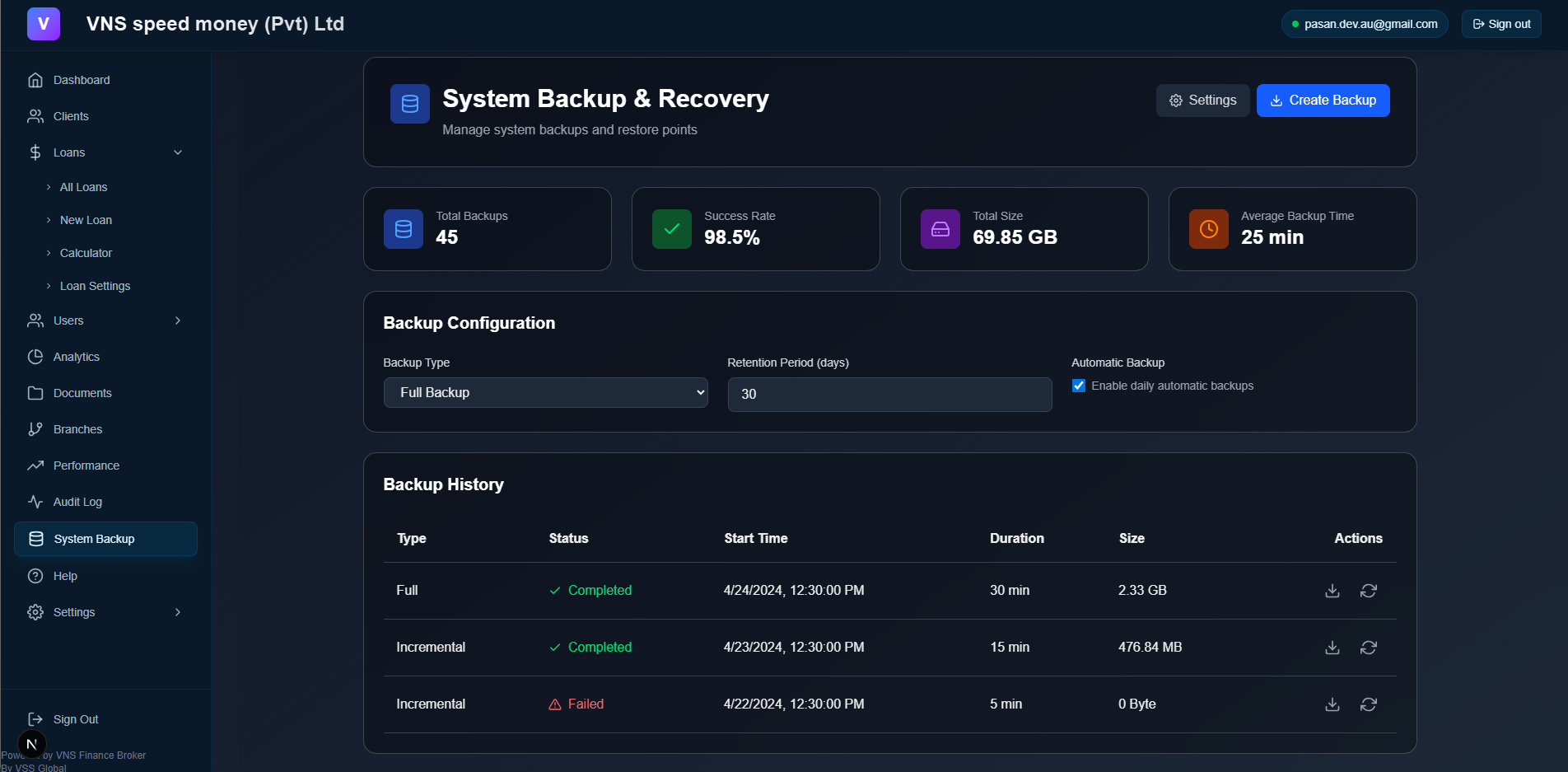 System Backup